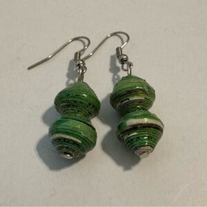NWOT Ugandan Handmade Paper Bead Earrings